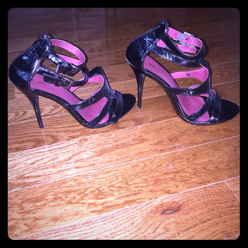 Black strapy heels